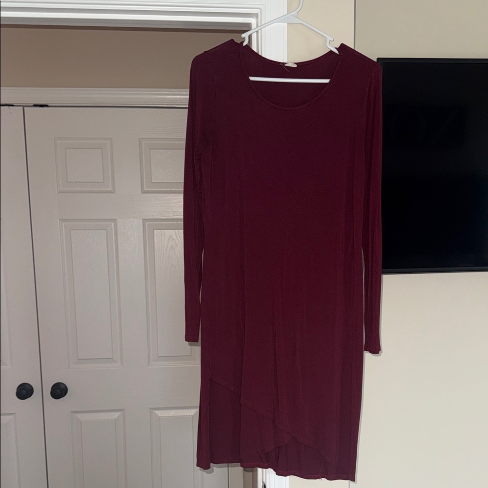 Burgundy Long Sleeve Dress